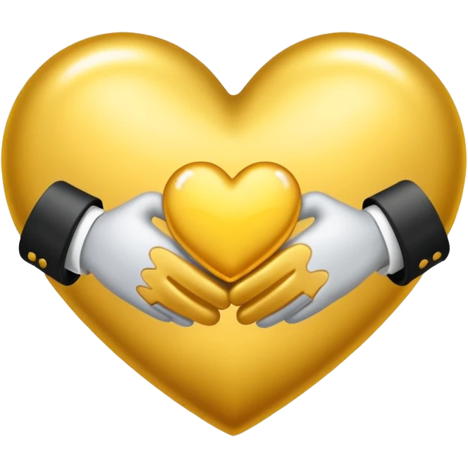 yellow heart with a handshake emoji