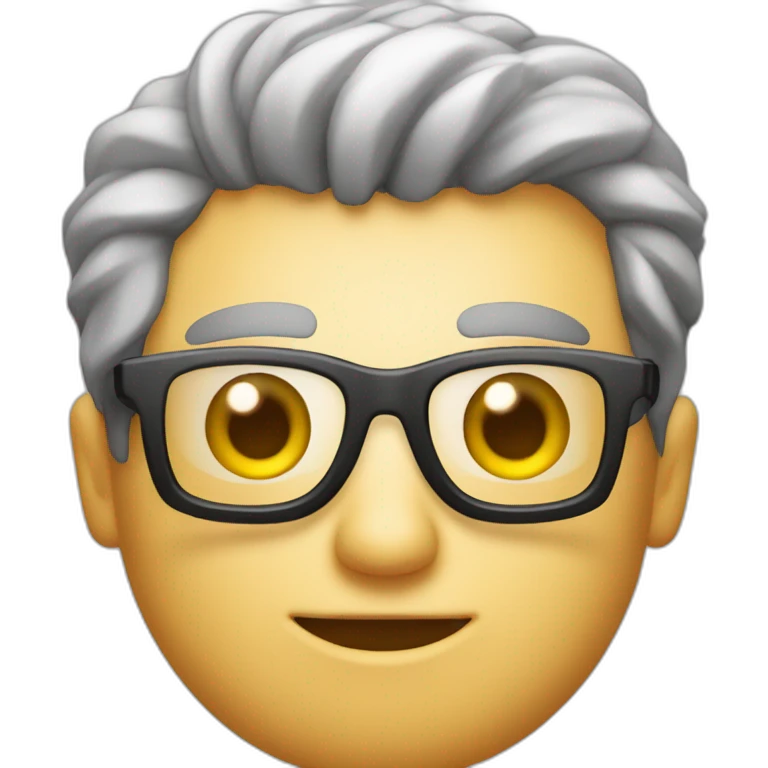 hombre calvo y gordo con gafas emoji