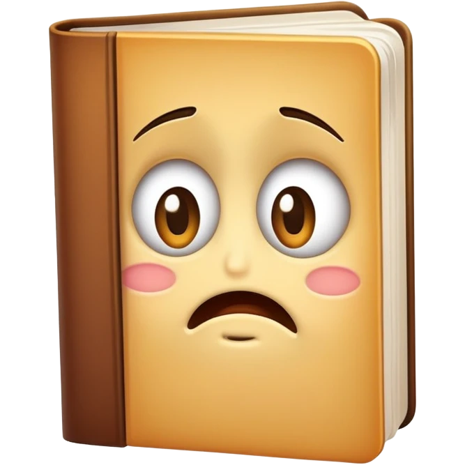 shy book with embarrassed face emoji