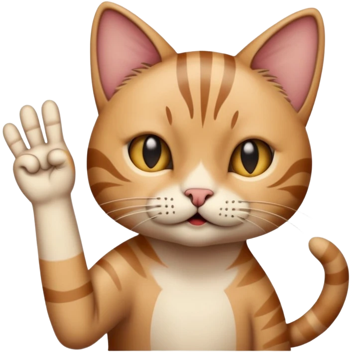 Stripped cat flipping off  emoji