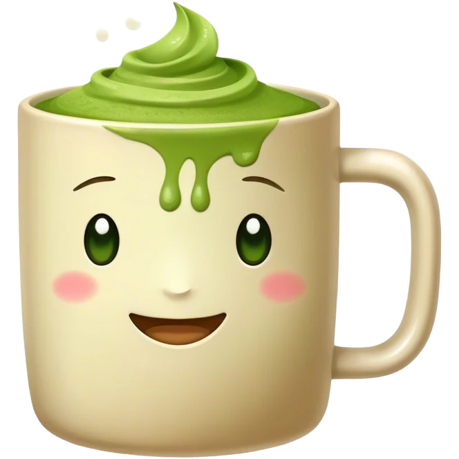 realistic looking matcha in all beige mug emoji