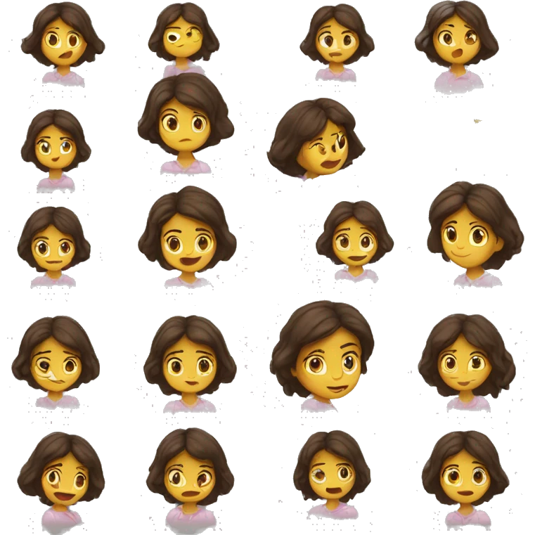 une fille brune qui demande pardon emoji