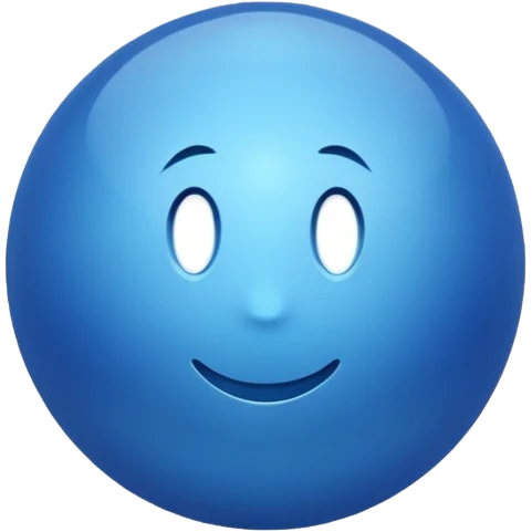 A sphere, blue color emoji