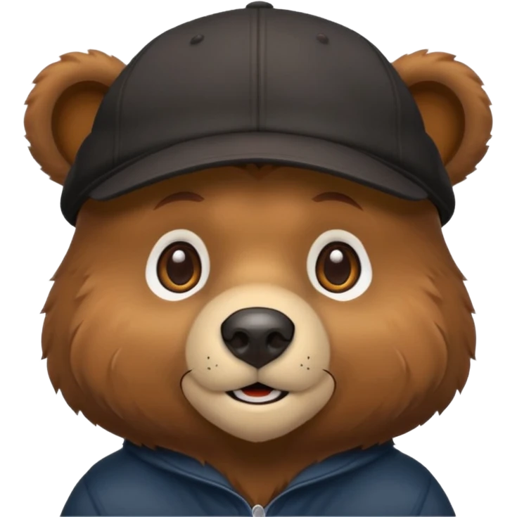 black Bear with cap emoji