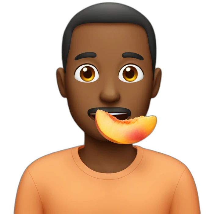 Man eating peach emoji