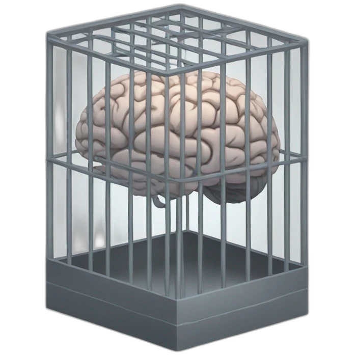 caged brain emoji