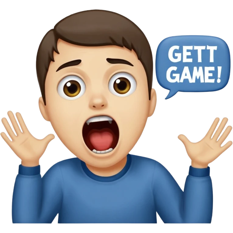 Painting that says "Get out of my game!!" emoji