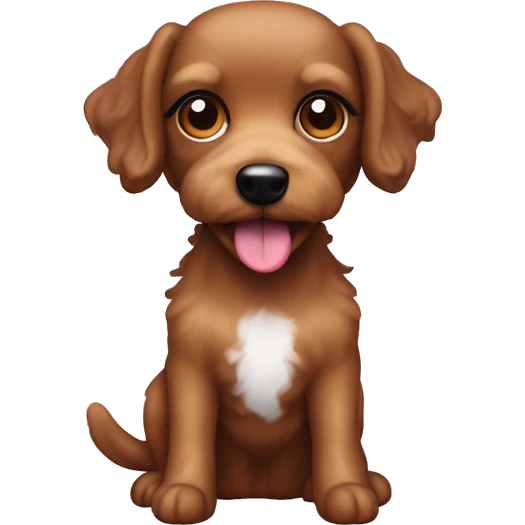 A Jackapoo (half Jack Russel half toy poodle) brown dog emoji