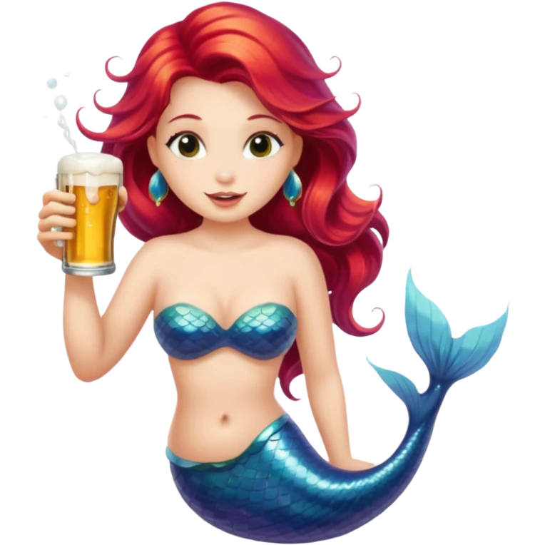 mermaid drinking beer emoji