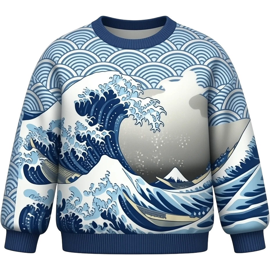 Oversized pullover  with Japanese design emoji