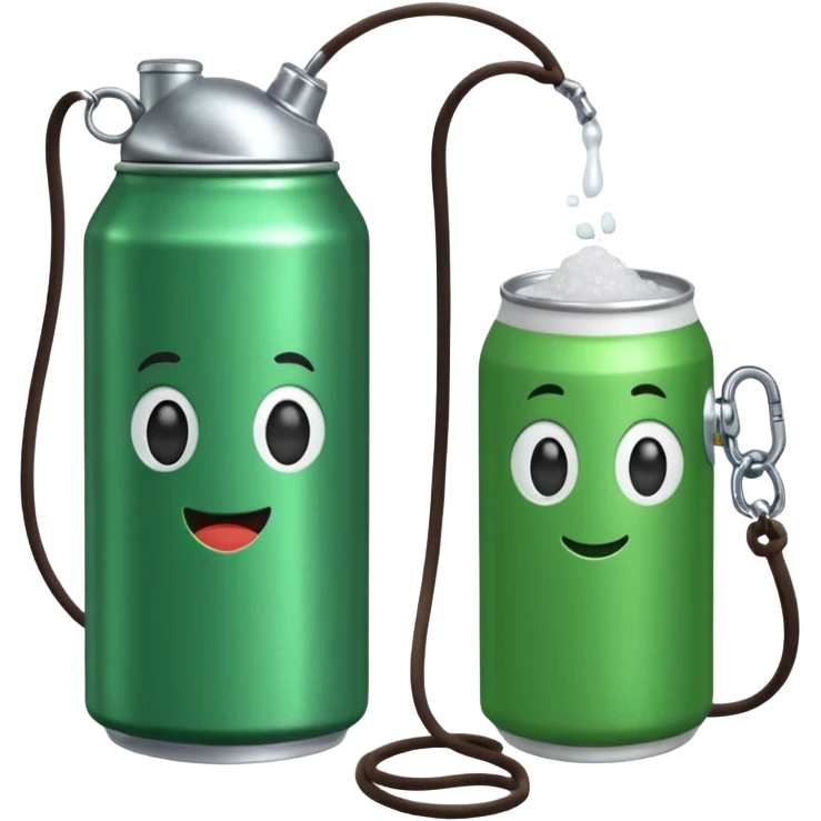 Green Soda can on left on leash of Salt Jug on right emoji