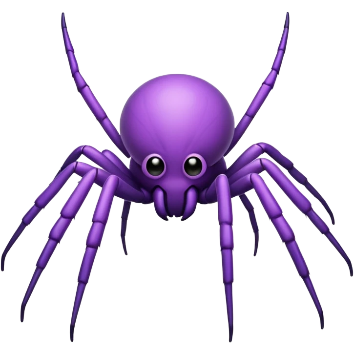 super simple cute purple spider with round body short legs minimal face emoji