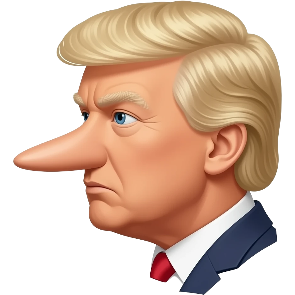 Trump profile with long nose emoji