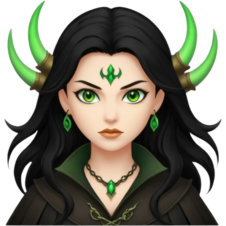 world of warcraft female demon hunter with green eyes emoji
