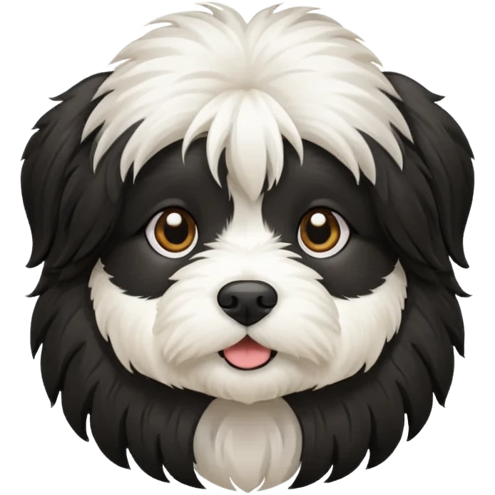 Black and white Havanese dog emoji