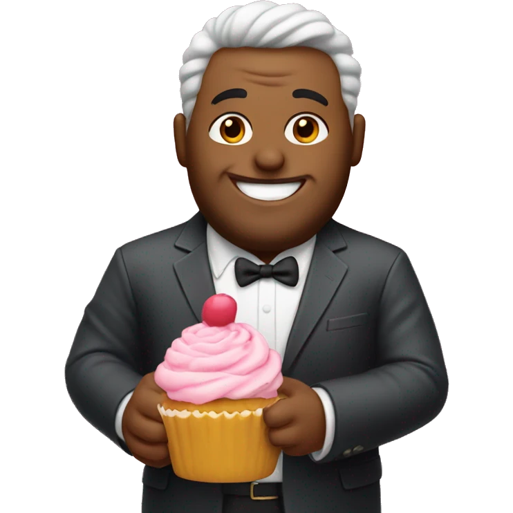 Big man with cupcake emoji