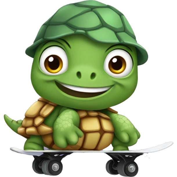 Tortuga con patineta emoji