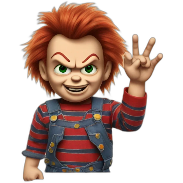 Chucky gang sign emoji