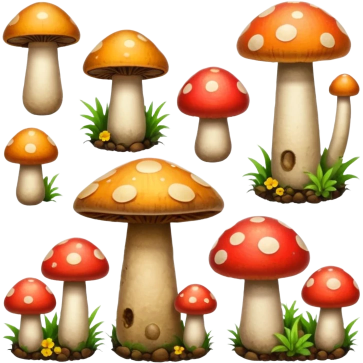 colored mushrooms emoji