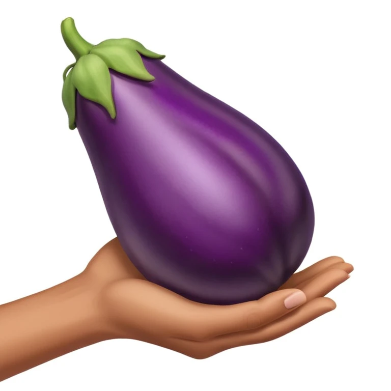 hand holding an eggplant  emoji