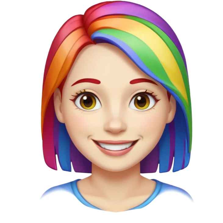 White lesbian rainbow coloured skin emoji
