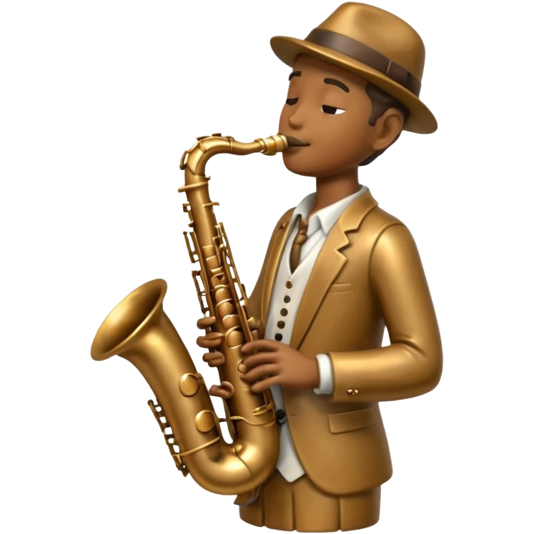 statue playing saxophone emoji