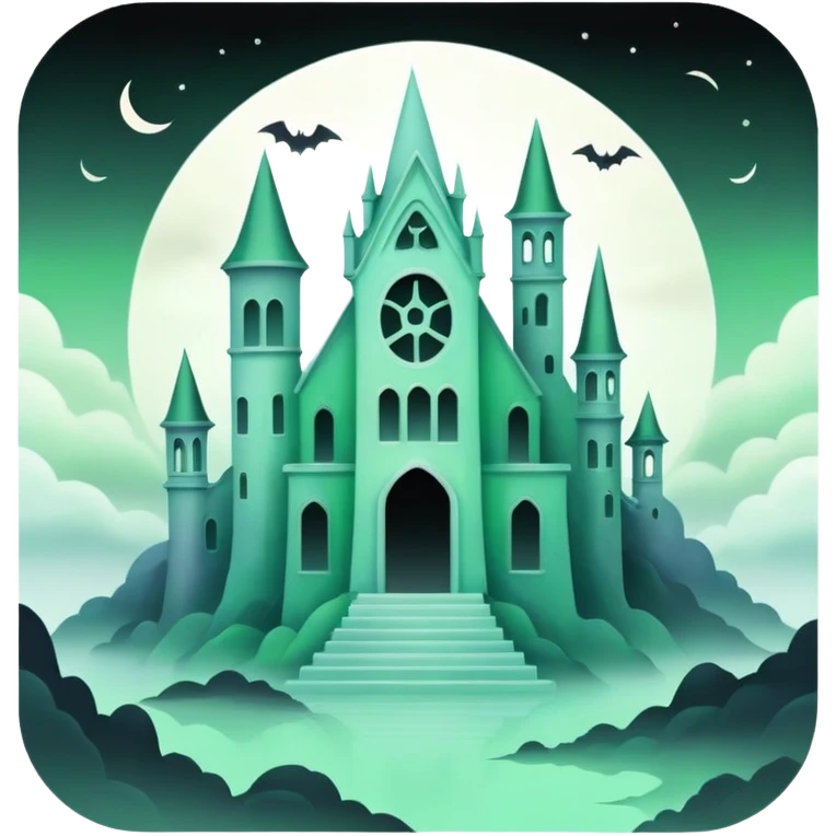 Ghostly Pastel Black Green White Spectral Gloomy Dusky Dystopian Apocalyptic Aesthetic Scenery Deco emoji