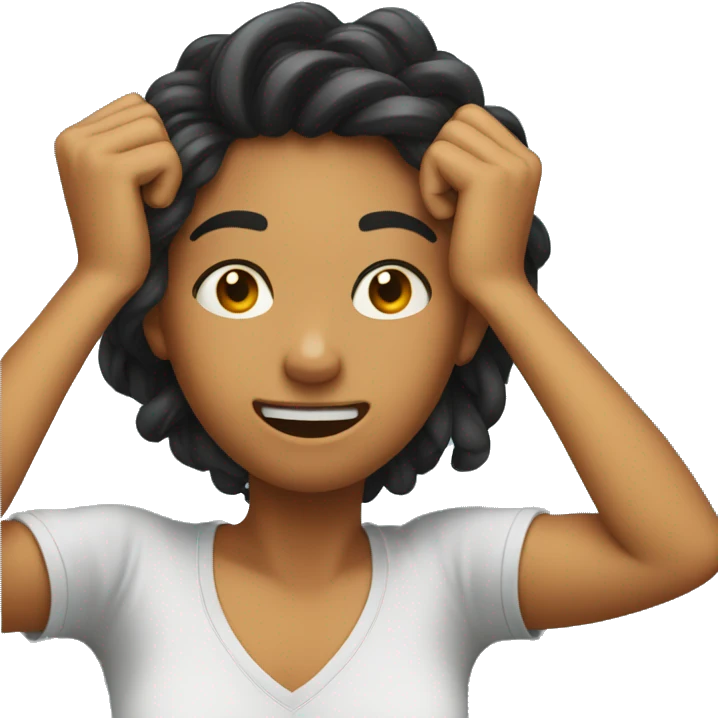 Girl pulling her hair emoji