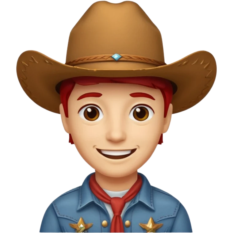 Her skull is red and she wears a cowboy hat emoji