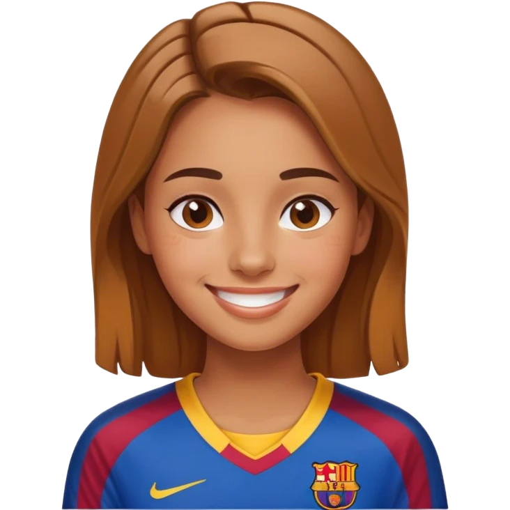 Une fille Porte un tenu de barça emoji