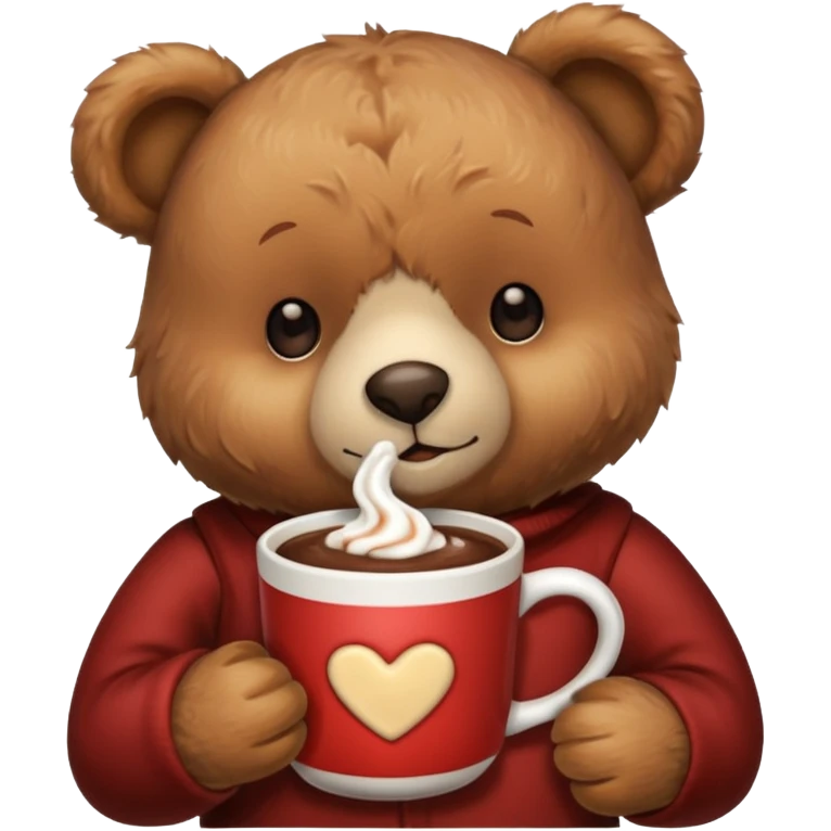 Teddy bear holding cup of hot chocolate  emoji