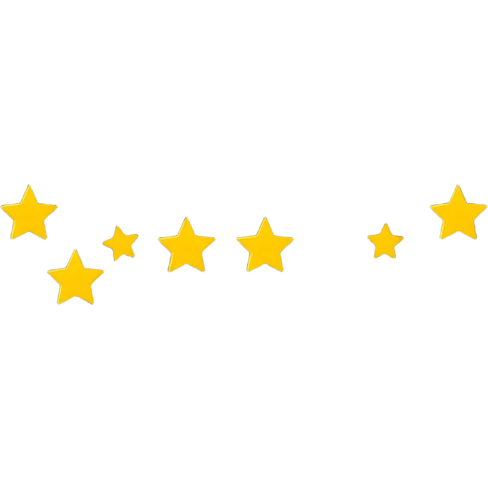 5 golden stars rating, perfect score emoji