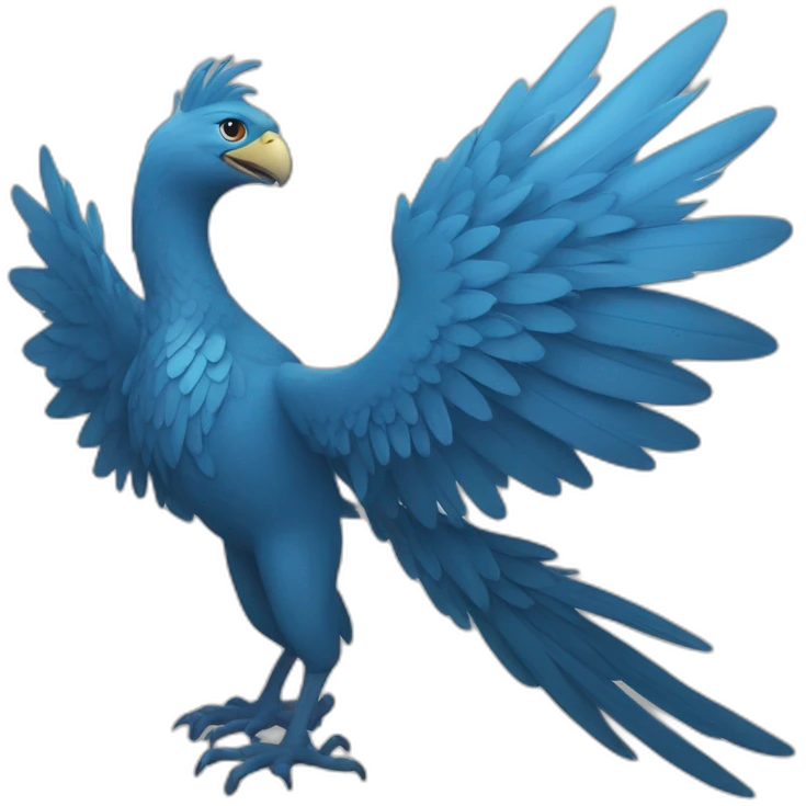 Bleu Phoenix simple icon plat, profille emoji