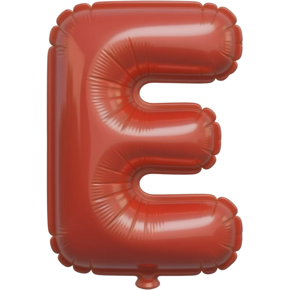 E harfi şeklinde balon emoji