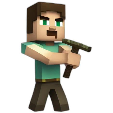  Aggressive Minecraft Steve with a sword emoji