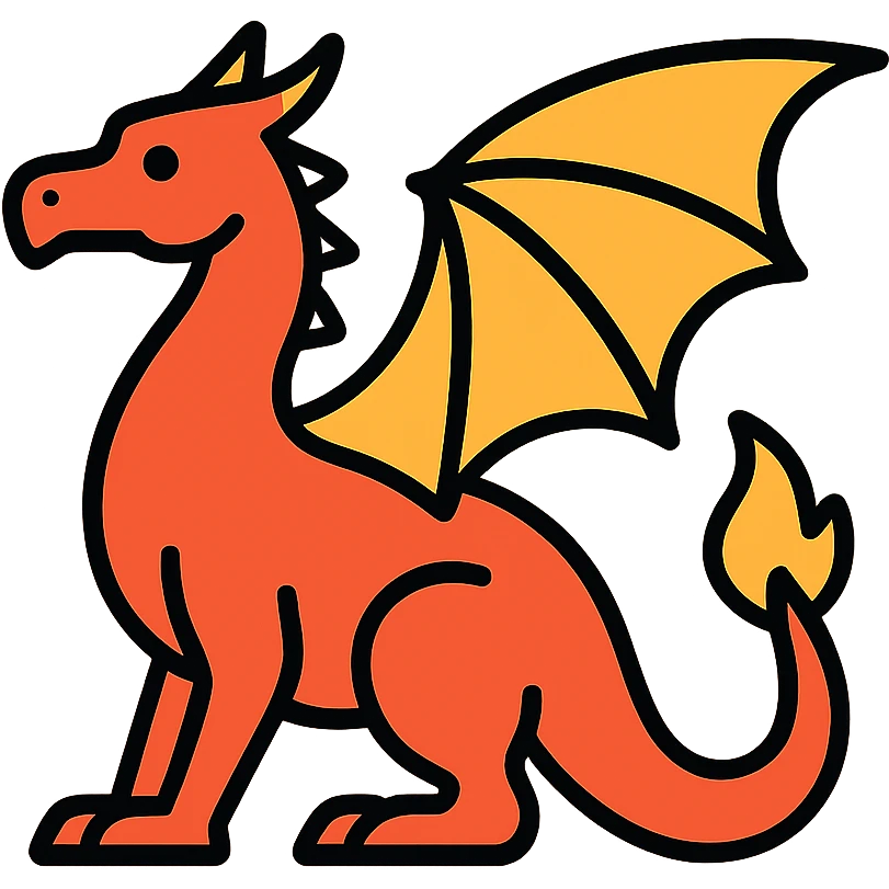 A majestic dragon with spread wings emoji