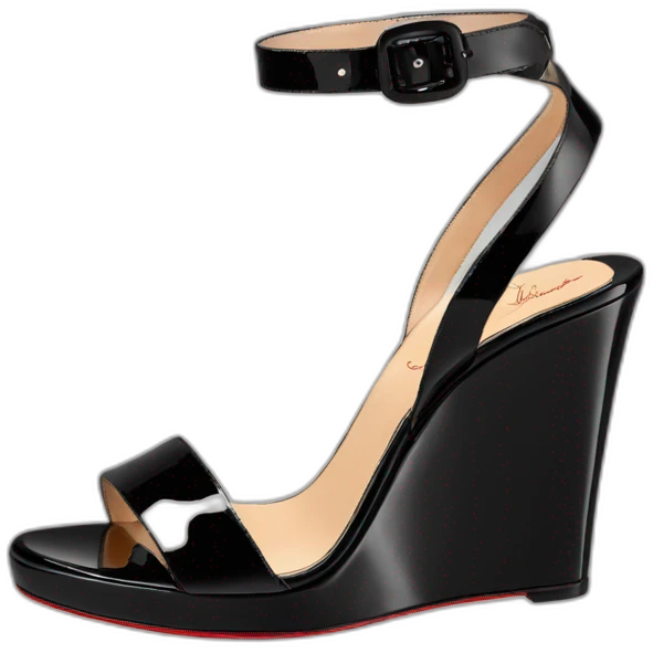 WEDGE heel LOUBOUTIN black PATENT emoji