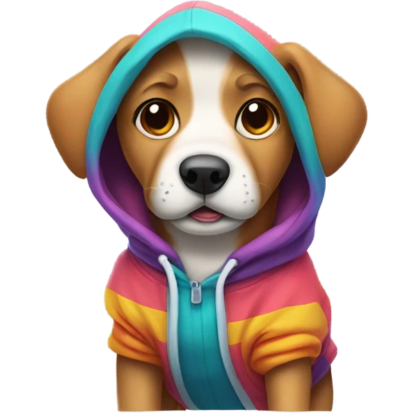 Dog wearing a hoodie emoji