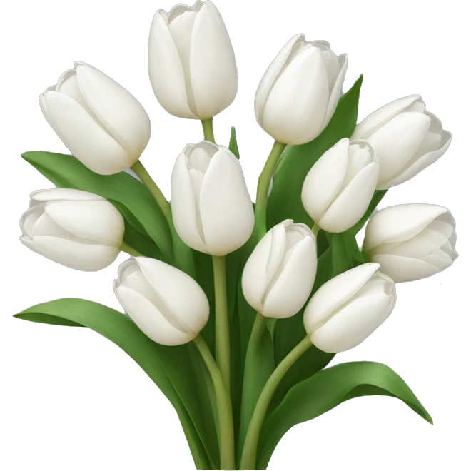 white tulip bouquet  emoji