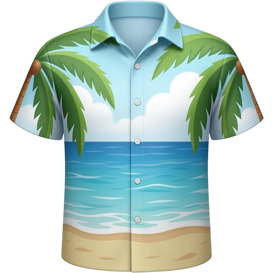 beach linen buttoned shirt with palm emoji