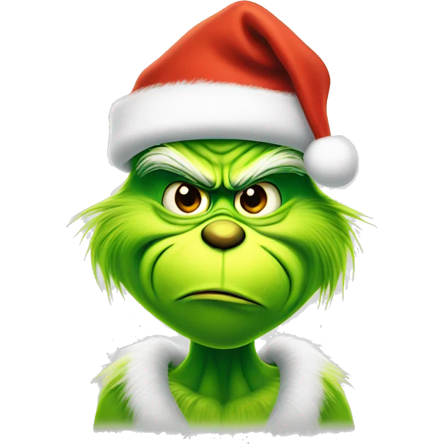 Grinch with santa’s hat emoji