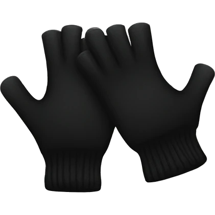 Black fingerless gloves emoji