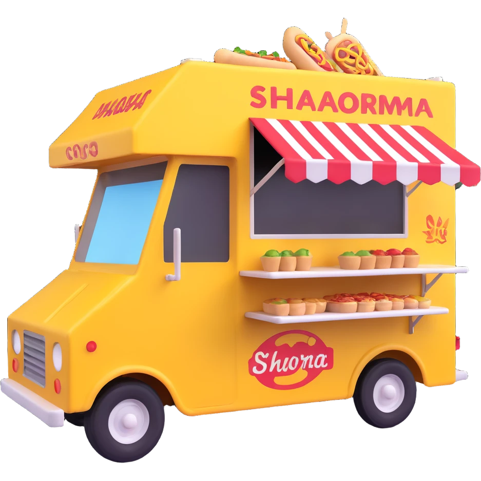 generate me a 3D shaorma food truck emoji