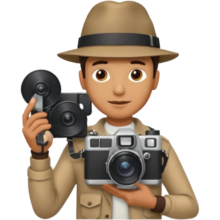 man single large film Camera ,on his shoulder emoji
