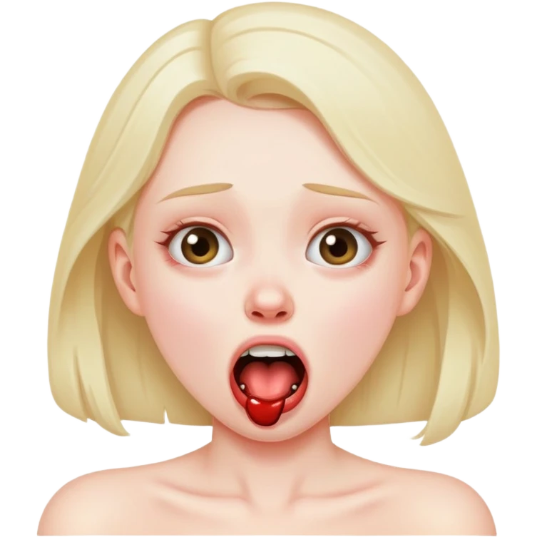 emoji of girl chocking herself exaggerated funny emoji