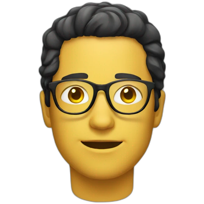 Man with yellow tinted glasses and black hair  emoji