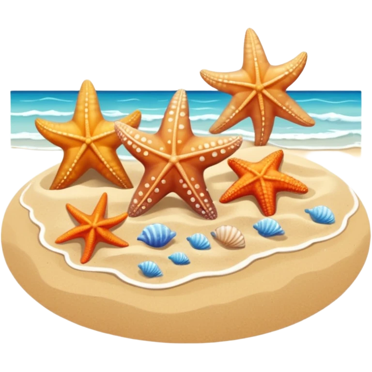beach shore water sand seashells starfish emoji