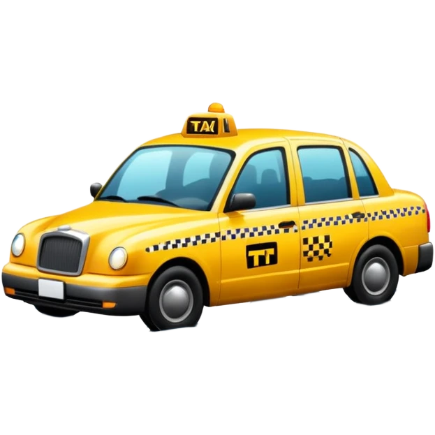 Taxi reflection + puddle, emoji