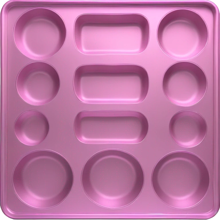 Realistic metallic pink cookie sheet baking pan. emoji