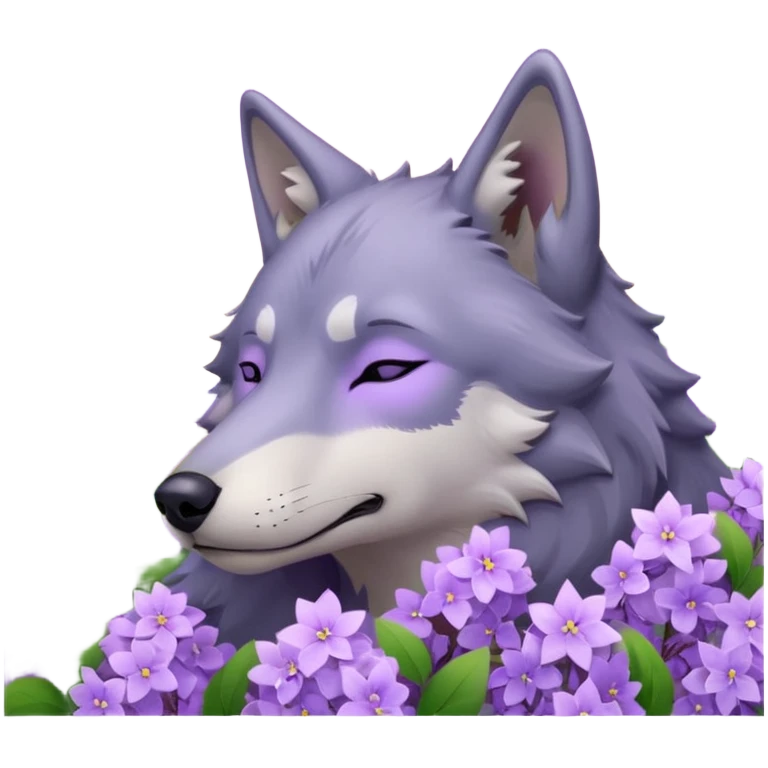 A wolf of winterfell from game of thrones sleeping under lilac stars emoji